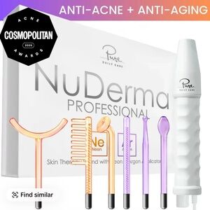 NuDerma Professional Skin Therapy Wand with 6 Neon & Argon Applicators